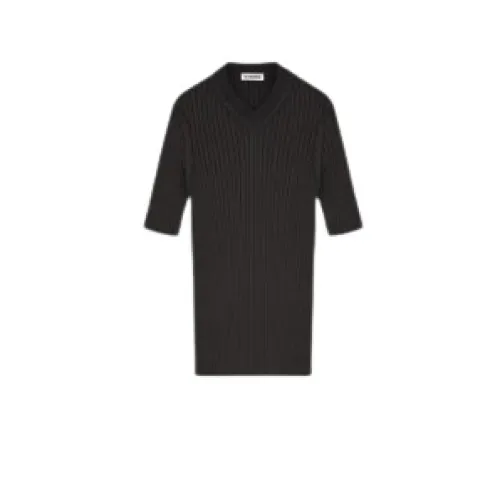 Jil Sander , Black T-shirts and Polos ,Black male, Sizes: