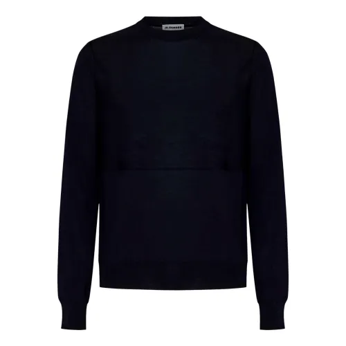 Jil Sander , Blue Merino Wool Sweater ,Blue male, Sizes: