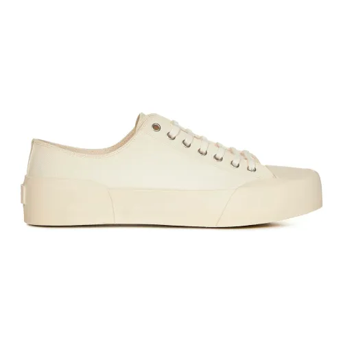 Jil Sander , Creamy White Canvas Sneakers ,White male, Sizes: