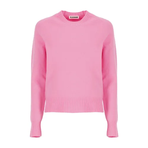 Jil Sander , Electric Pink Wool Sweater for Women ,Pink female, Sizes: