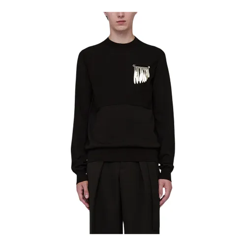Jil Sander , Extra Fine Merino Creweck Sweater ,Black male, Sizes: