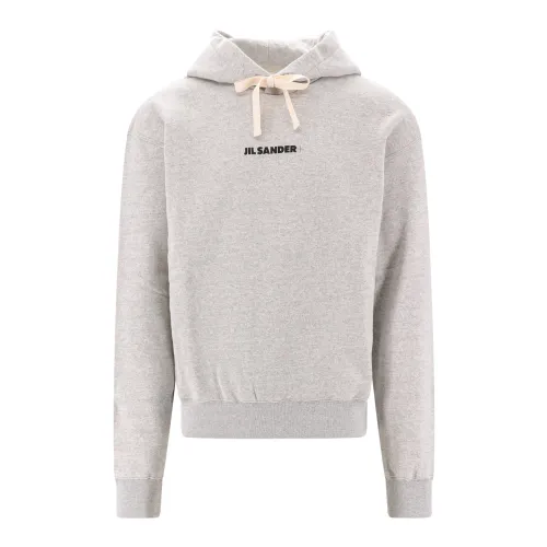 Jil Sander , Grey Cotton Oversized Sweatshirt Aw23 ,Gray male, Sizes: