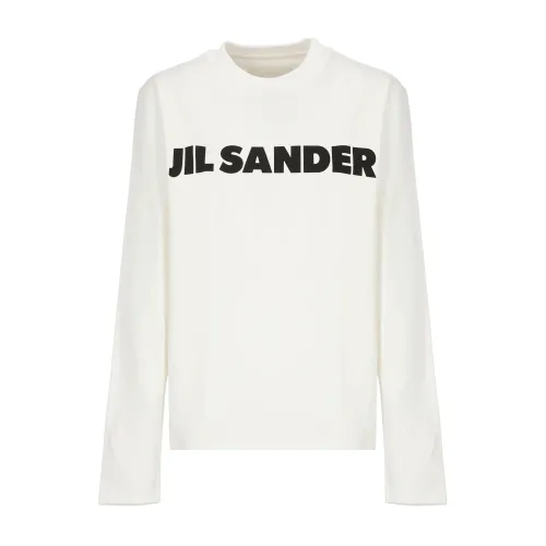 Jil Sander , Ivory Cotton T-shirt with Logo ,White male, Sizes: