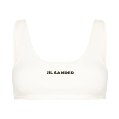 Jil Sander , Logo Print Bikini Top - White Sea Clothing ,White female, Sizes: