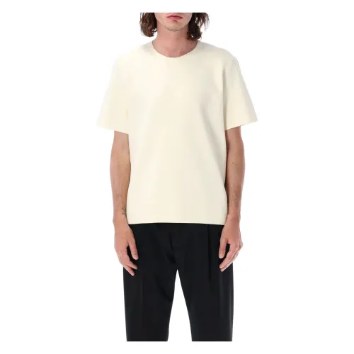 Jil Sander , Luxury Viscose Blend Crewneck T-Shirt ,White male, Sizes: