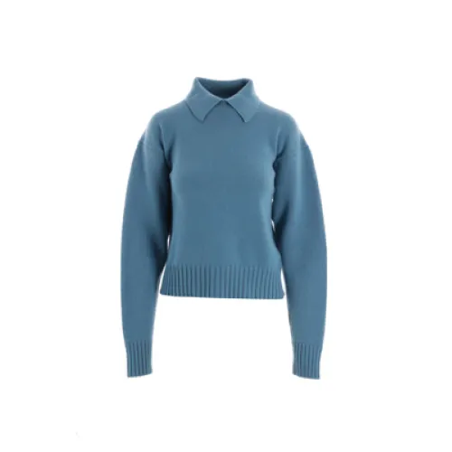 Jil Sander , Ocean Blue Cashmere Sweater ,Blue female, Sizes: