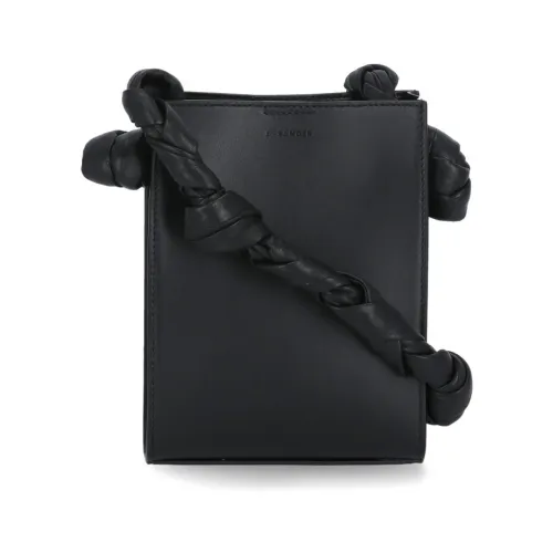 Jil Sander , Sleek Black Leather Cross Body Bag ,Black female, Sizes: ONE SIZE