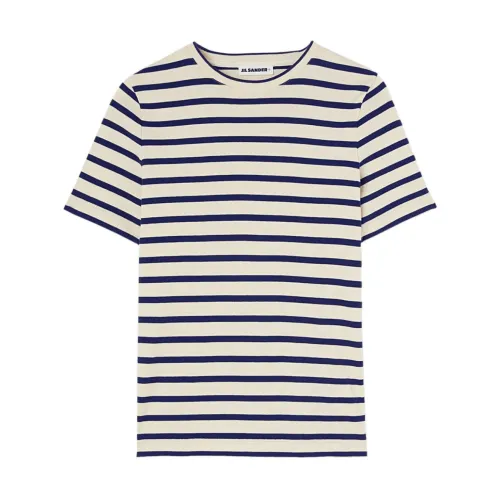 Jil Sander , Striped Cotton T-shirts and Polos ,White female, Sizes: