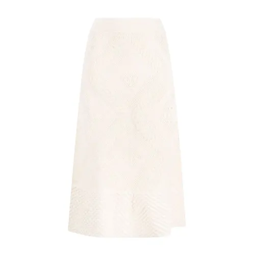 Jil Sander , Textured Midi Skirt ,White female, Sizes: