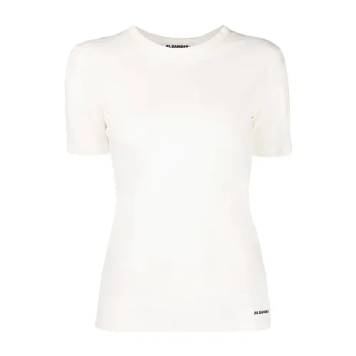 Jil Sander , White Logo Print T-shirt ,White female, Sizes: