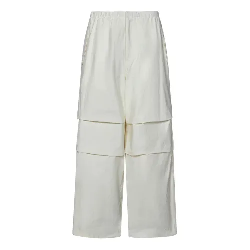 Jil Sander , White Oversized Cotton Trousers ,White male, Sizes: