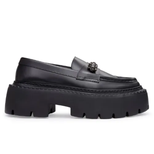 Jimmy Choo , Black Crystal-Embellished Loafers ,Black female, Sizes:
