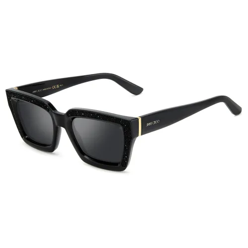 Jimmy Choo , Black/Grey Sunglasses Megs/S ,Black female, Sizes: