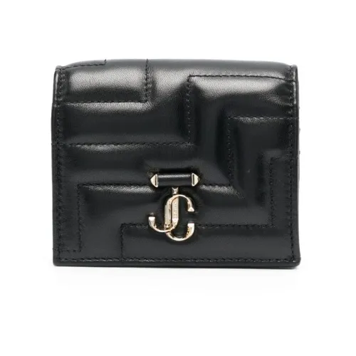 Jimmy Choo , Black Quilted Leather Wallet ,Black female, Sizes: ONE SIZE