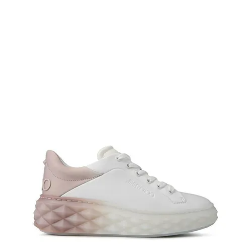 JIMMY CHOO Diamond Maxi Ombre Leather Sneakers - White