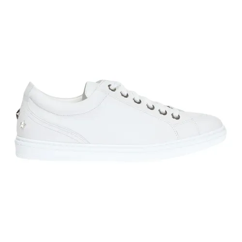 Jimmy Choo , Italian Leather Sneakers with Metal Star Detail ,White male, Sizes: