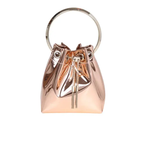 Jimmy Choo , Metallic Leather Bucket Bag in Ballet Pink ,Pink female, Sizes: ONE SIZE