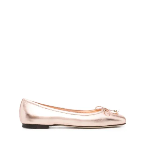 Jimmy Choo , Powder Pink Metallic Flat Shoes ,Pink female, Sizes: