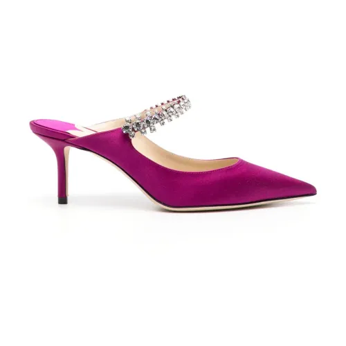 Jimmy Choo , Purple Crystal-Embellished Sandals ,Purple female, Sizes: