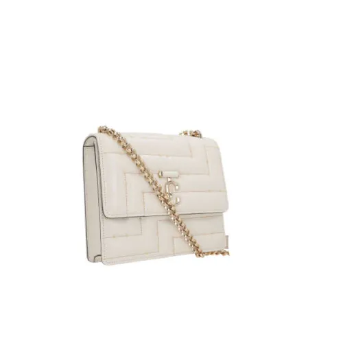 Jimmy Choo , Quilted Ivory Shoulder Bag with Beaded Detail ,Beige female, Sizes: ONE SIZE