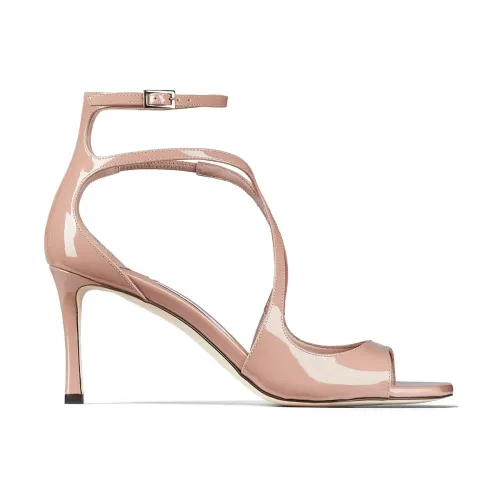 Jimmy Choo , Salmon Pink Patent Leather Sandals ,Pink female, Sizes: