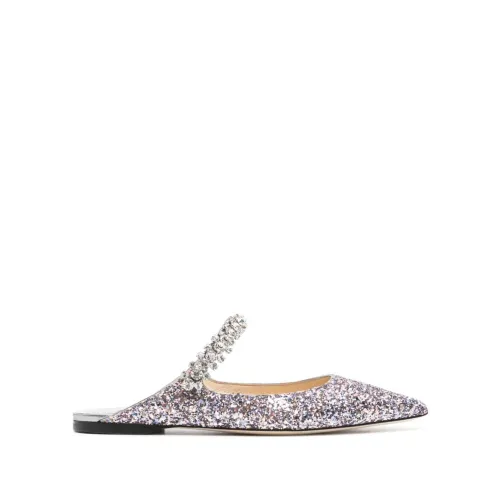 Jimmy Choo , Silver Crystal Embellished Flat Shoes ,Multicolor female, Sizes: