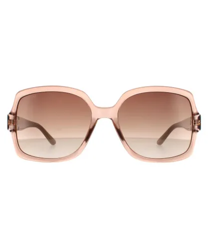 Jimmy Choo Square Womens Crystal Nude Brown Gradient Sunglasses - Beige - One