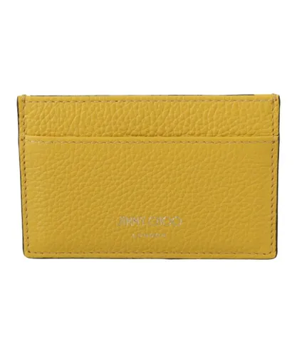 Jimmy Choo Womens Leather Card Holder - Yellow - One Size
