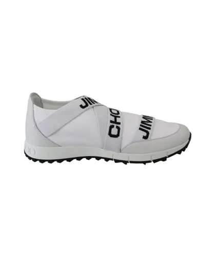Jimmy Choo WoMens Toronto White/Black Nappa/Knit Sneakers - Blue & White Leather