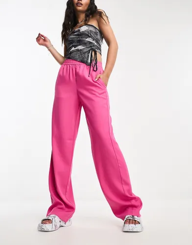 JJXX Poppy tailored dad trousers in bright pink