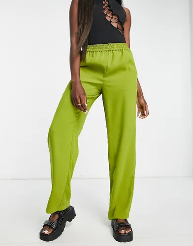 JJXX Poppy tailored dad trousers in lime green