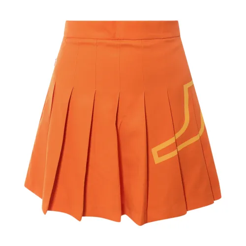 J.Lindeberg , Orange Skirt with Button and Zip Closure ,Orange female, Sizes: