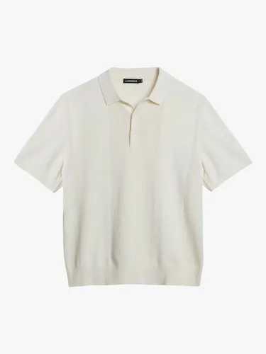 J.Lindeberg Reymond Solid Polo Shirt, Cloud White - Cloud White - Male