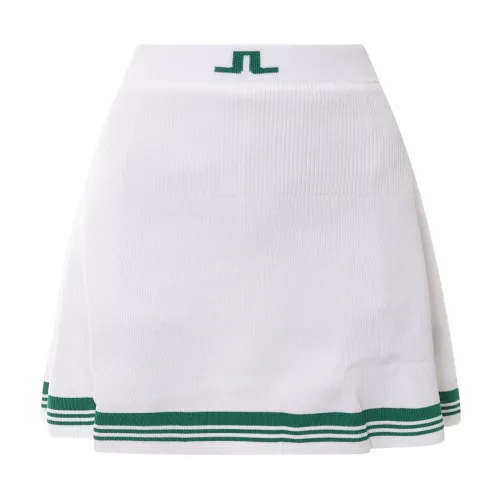 J.Lindeberg , White Flared Skirt with Logo Details ,White female, Sizes: