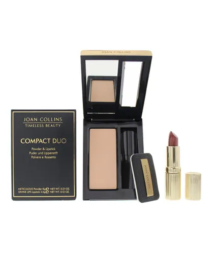 Joan Collins Womens Compact Duo Powder 6g - Katrina Cream Lipstick 3.5g - One Size