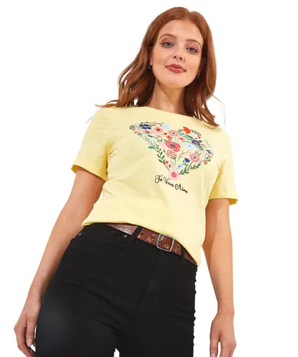 Joe Browns Women's Floral Heart Graphic Crew Neck T-Shirt