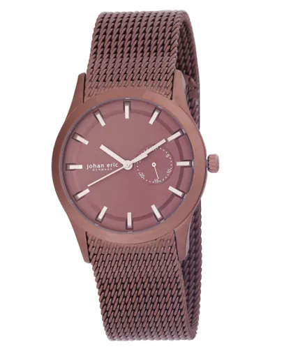 Johan Eric : agers¸, Mens, brown dial w date sub-dial watch, ip case & mesh bracelet Stainless Steel - One Size