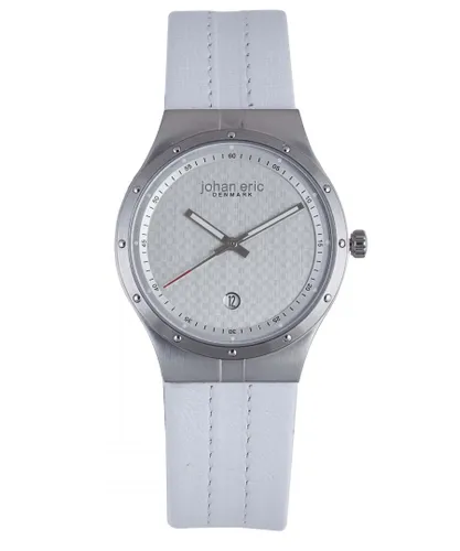 Johan Eric : skive mens silver watch.. - White Leather - One Size