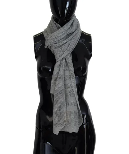 John Galliano Womens New Authentic Knitted Scarf with Logo Details - Grey - One