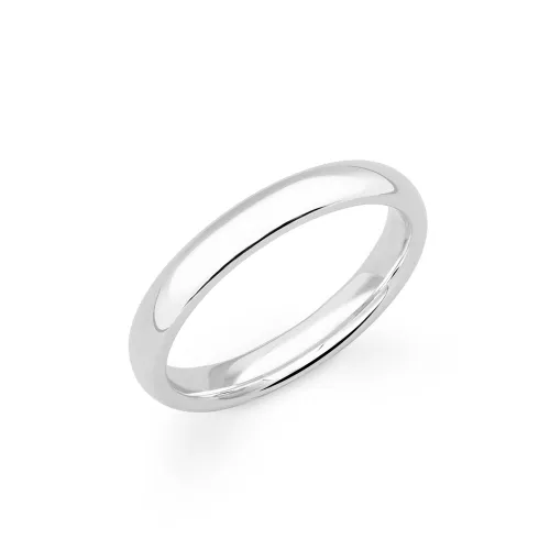 John Greed 18ct White Gold Court Wedding 4mm Ring - Sample