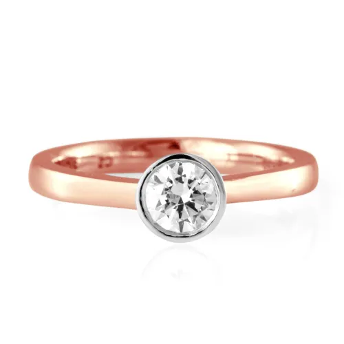 John Greed 9ct Rose Gold 0.25ct Diamond Solitaire Ring