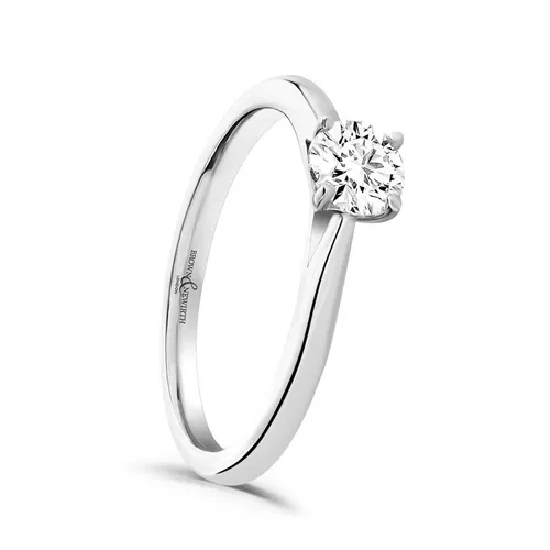 John Greed 9ct White Gold 0.40ct Diamond Solitaire Ring