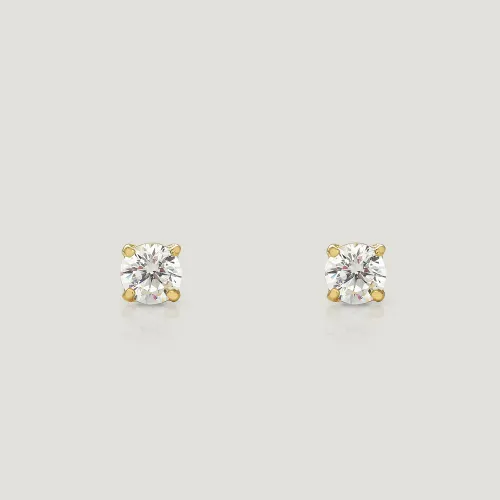 John Greed CANDY 9ct Gold Cubic Zirconia Stud Earrings 3mm