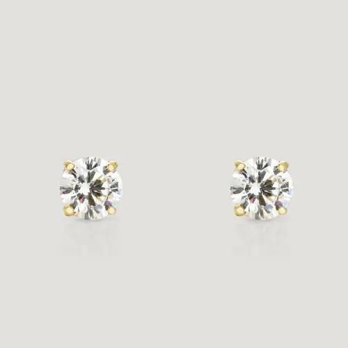 John Greed CANDY 9ct Gold Cubic Zirconia Stud Earrings 4mm
