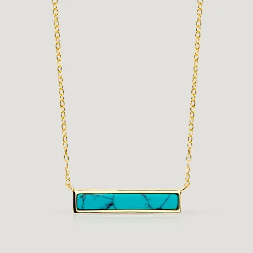 John Greed CANDY Bar Gold Plated Turquoise Bar Necklace