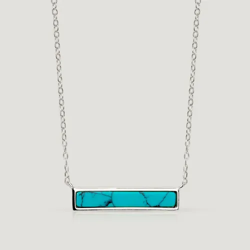 John Greed CANDY Bar Silver Turquoise Bar Necklace