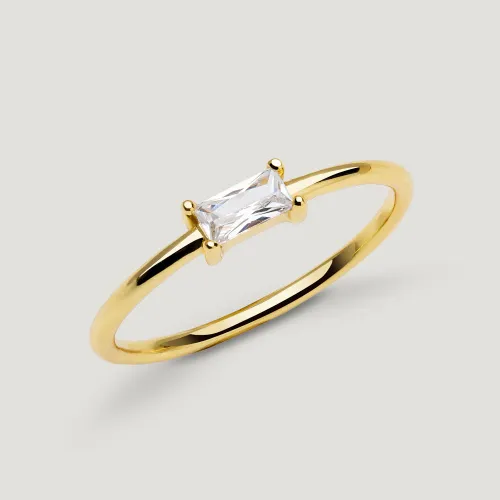 John Greed CANDY Cane Gold Plated CZ Baguette Ring