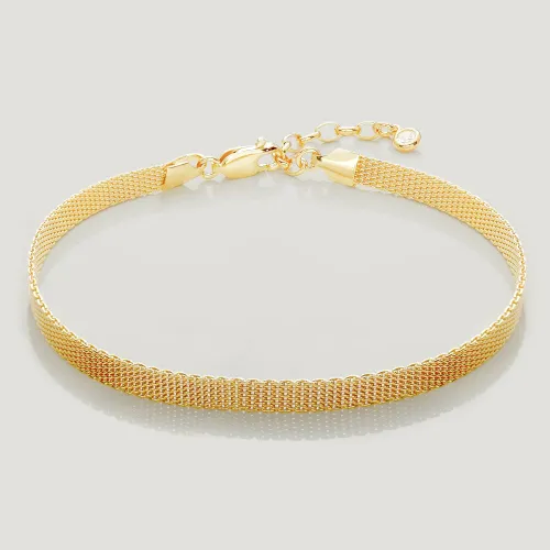 John Greed CANDY Cane Gold Plated Silver Reflex Texture Mesh Bracelet