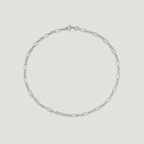 John Greed CANDY Cane Silver Cable Chain Anklet