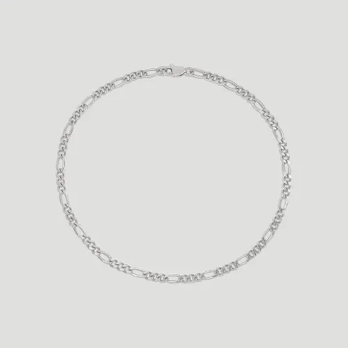 John Greed CANDY Cane Silver Figaro Chain Anklet